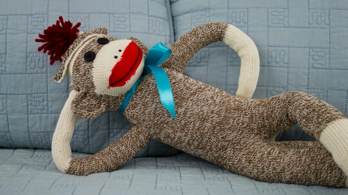 Sock Monkey On Bed