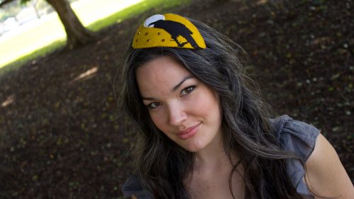 Raven Fascinator Modeled By Lady