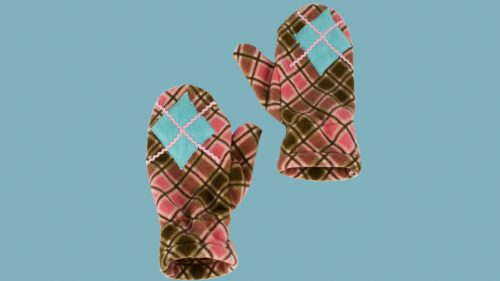 Pink Plaid Mittens