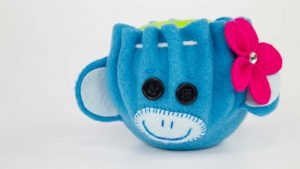 Monkey Apple Cozy Blue With Pink Flower