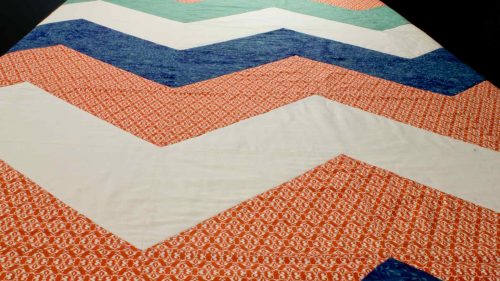 Chevron Quilt Top On Table
